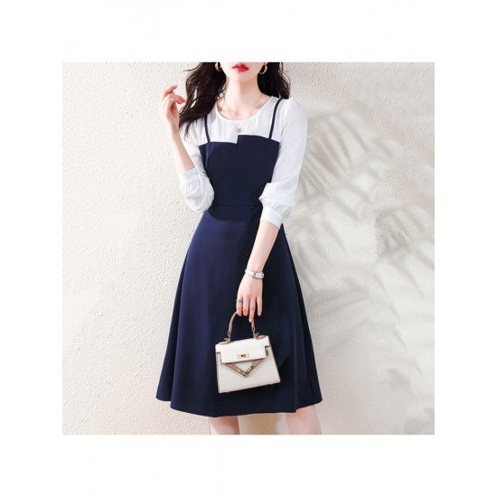  2022 Fall Patchwork Women's Long Sleeve Dress