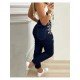  Stylish Letter Printing Patchwork Women's Denim Jeans