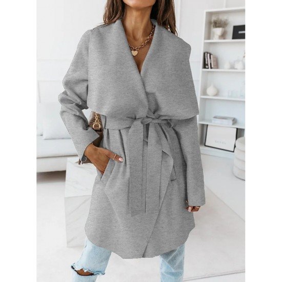 Women Black Long Sleeve Coats