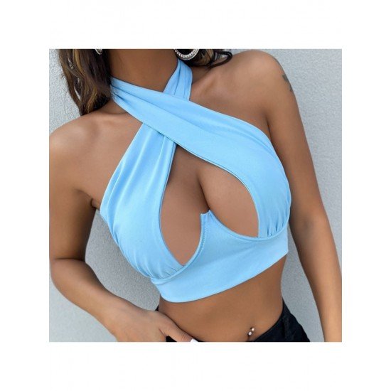  Sexy Halter Backless Pure Color Women's Small Vest