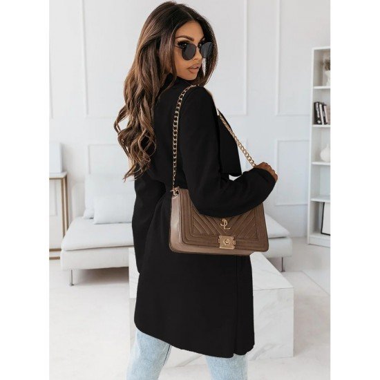 Women Black Long Sleeve Coats