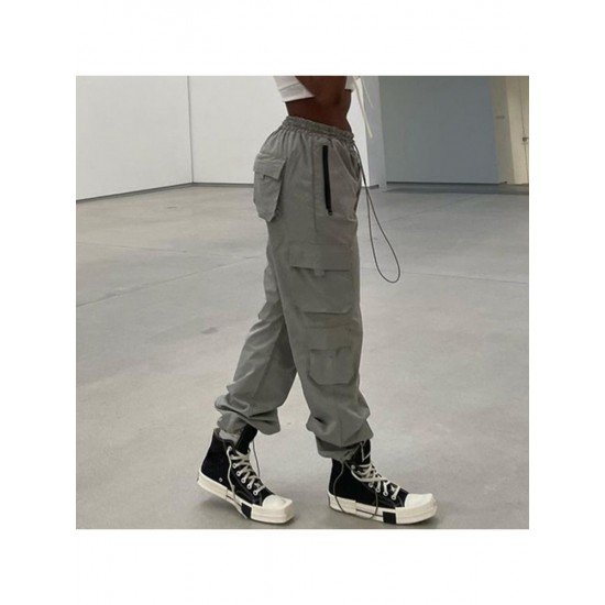 Fashionable Street Solid Loose Cargo Pants For Women