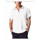  Spring Pure Color Cotton Men's Short Sleeve Shirt