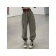 Fashionable Street Solid Loose Cargo Pants For Women