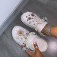 Rhinestone Faux Pearl White Slippers For Women