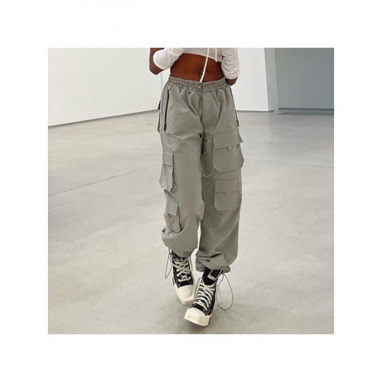 Fashionable Street Solid Loose Cargo Pants For Women