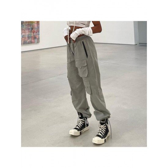 Fashionable Street Solid Loose Cargo Pants For Women