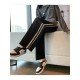 Casual Black Loose Drawstring Long Pants For Women