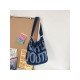 Letter Blue Casual Denim Tote Bags