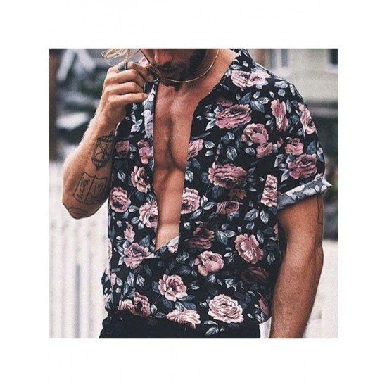 Casual Men Summer Floral Shirts 