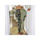 Camouflage Pencil Leg Green Jean Trousers