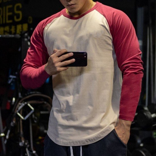 Contrast Color Fall Long Sleeve Tees For Men