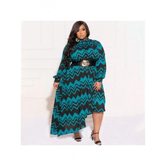 Striped Printed Plus Size Maxi Dresses