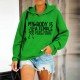 Skull Letter Printed Loose Hoodie Tops For Women