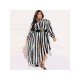 Striped Printed Plus Size Maxi Dresses