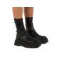 Stylish Black Platform Mid Calf Boots