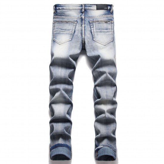  Fashion Letter Embroidered Men's Denim Jeans