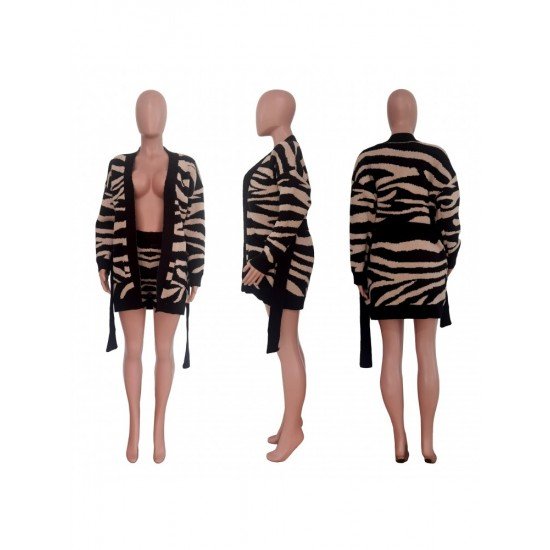  Animal Print Top And Shorts Women's Suits