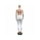 Backless Sleeveless White Matching Cropped Top And Trouser Sets