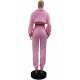  Casual Pure Color Zipper Women's Two-Piece Suit