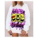  Casual Letter Printing Round Neck Women's Sweater