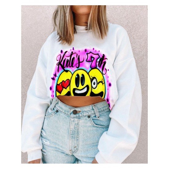  Casual Letter Printing Round Neck Women's Sweater