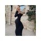 Ladies Solid Long Sleeve Maxi Dresses