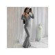 Ladies Solid Long Sleeve Maxi Dresses