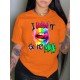 Rainbow Lips Graphic Summer T Shirts For Women