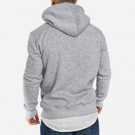  Autumn Casual Hooded Patchwork Men's Sweater