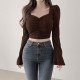 Sweetheart Neck Puff Sleeve Ladies Tops