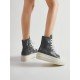 Zipper Platform Black Women Sneakers