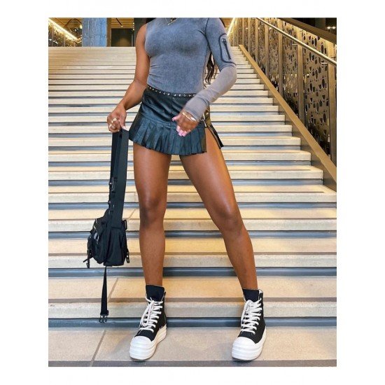 Zipper Platform Black Women Sneakers