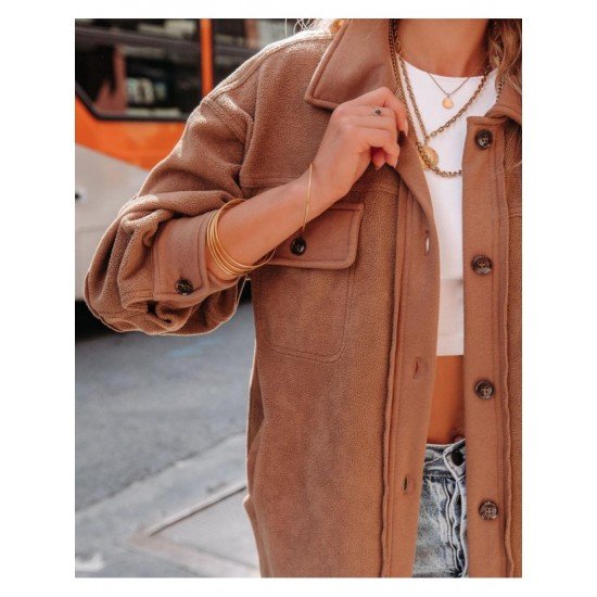 Pockets Spring Solid Casual Coats