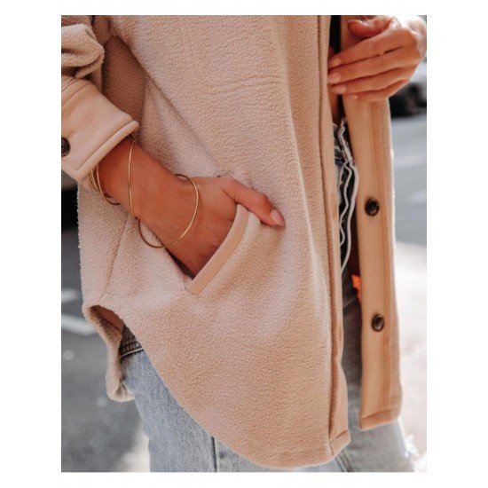 Pockets Spring Solid Casual Coats