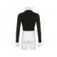  Basic Contrast Color Patchwork Long Sleeve Top