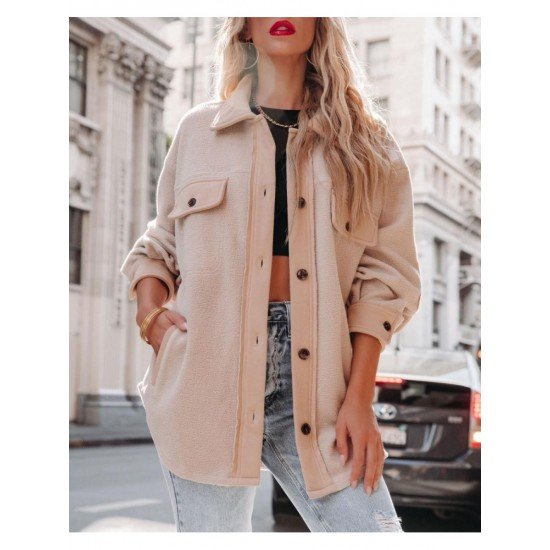 Pockets Spring Solid Casual Coats