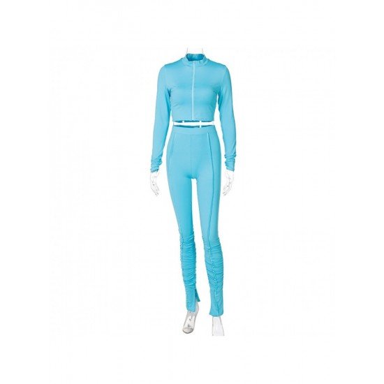 Sports Solid 2 Piece Pant Sets For Women