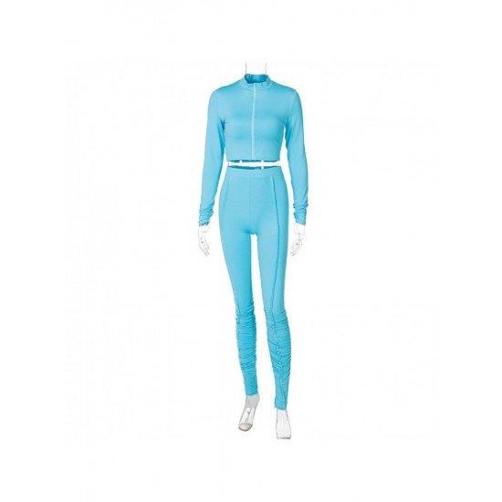 Sports Solid 2 Piece Pant Sets For Women