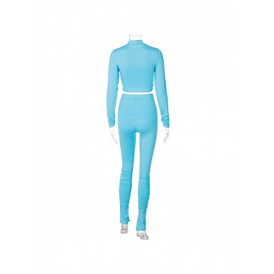 Sports Solid 2 Piece Pant Sets For Women