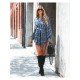  Casual Lantern Sleeve Striped Women's Long Sleeve Dress