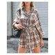  Casual Lantern Sleeve Striped Women's Long Sleeve Dress