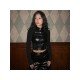  Street Chic Leather Mesh Patchwork Design Top