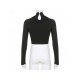  Street Chic Leather Mesh Patchwork Design Top