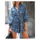  Casual Lantern Sleeve Striped Women's Long Sleeve Dress