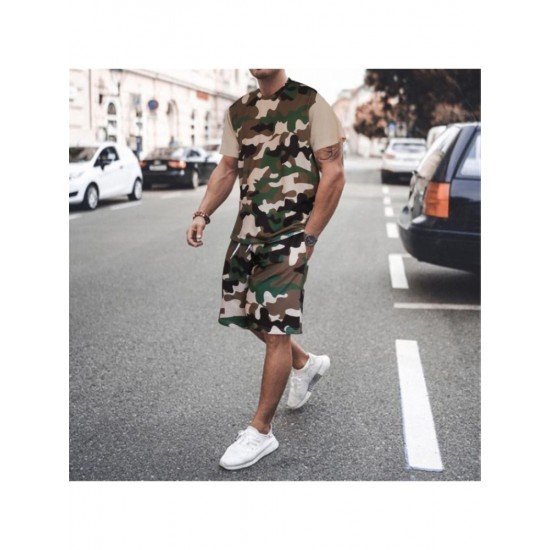  Summer Casual Camouflage Men's Short Suits