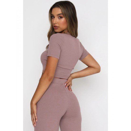 Simple Workout Matching 2 Piece Pant Sets Women