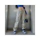 Trendy Solid Pockets Straight Leg Jean Trousers