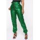  PU Fashion Zipper Casual Leather Pants