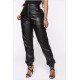  PU Fashion Zipper Casual Leather Pants